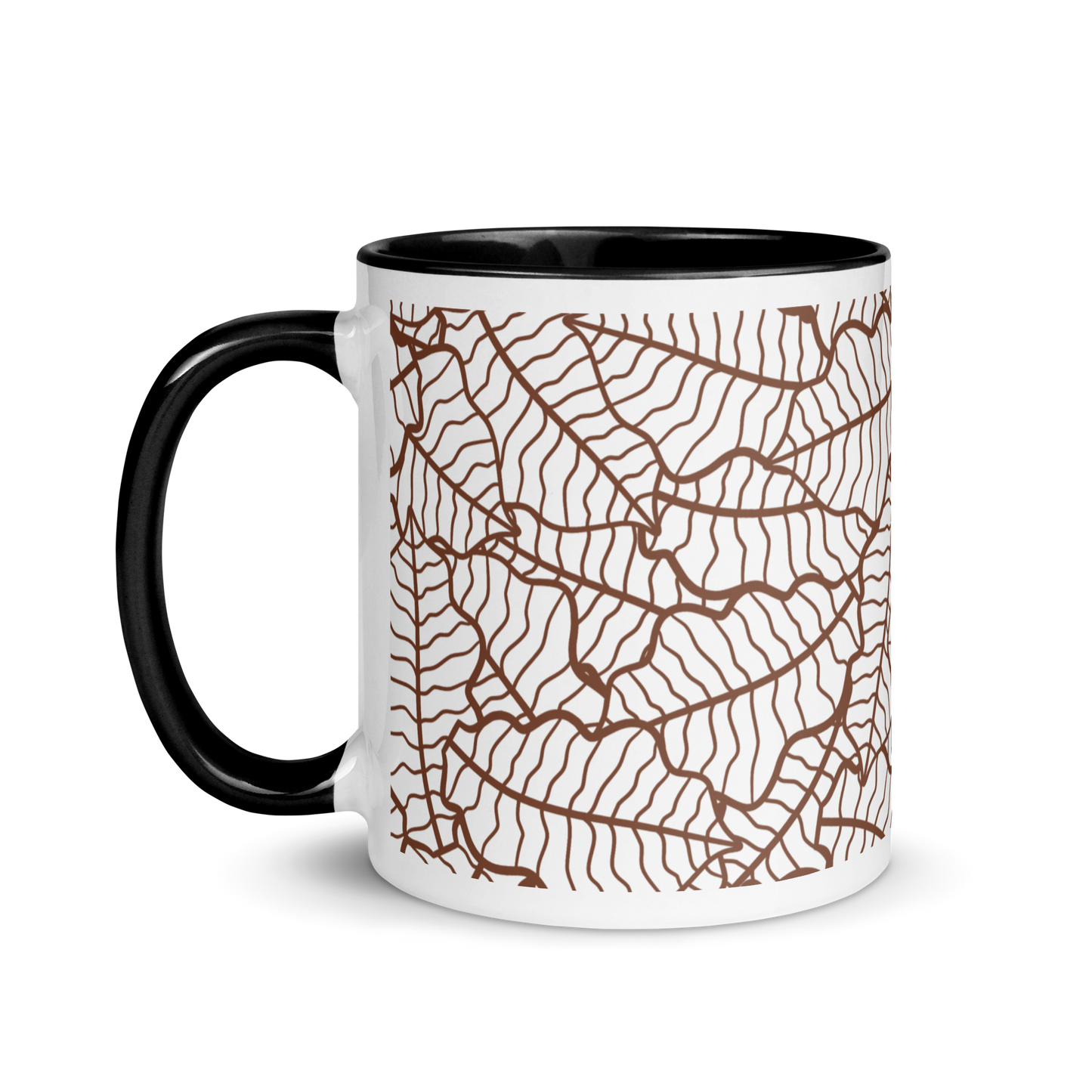 Colorful Fall Leaves | Seamless Patterns | White Ceramic Mug with Color Inside - #5