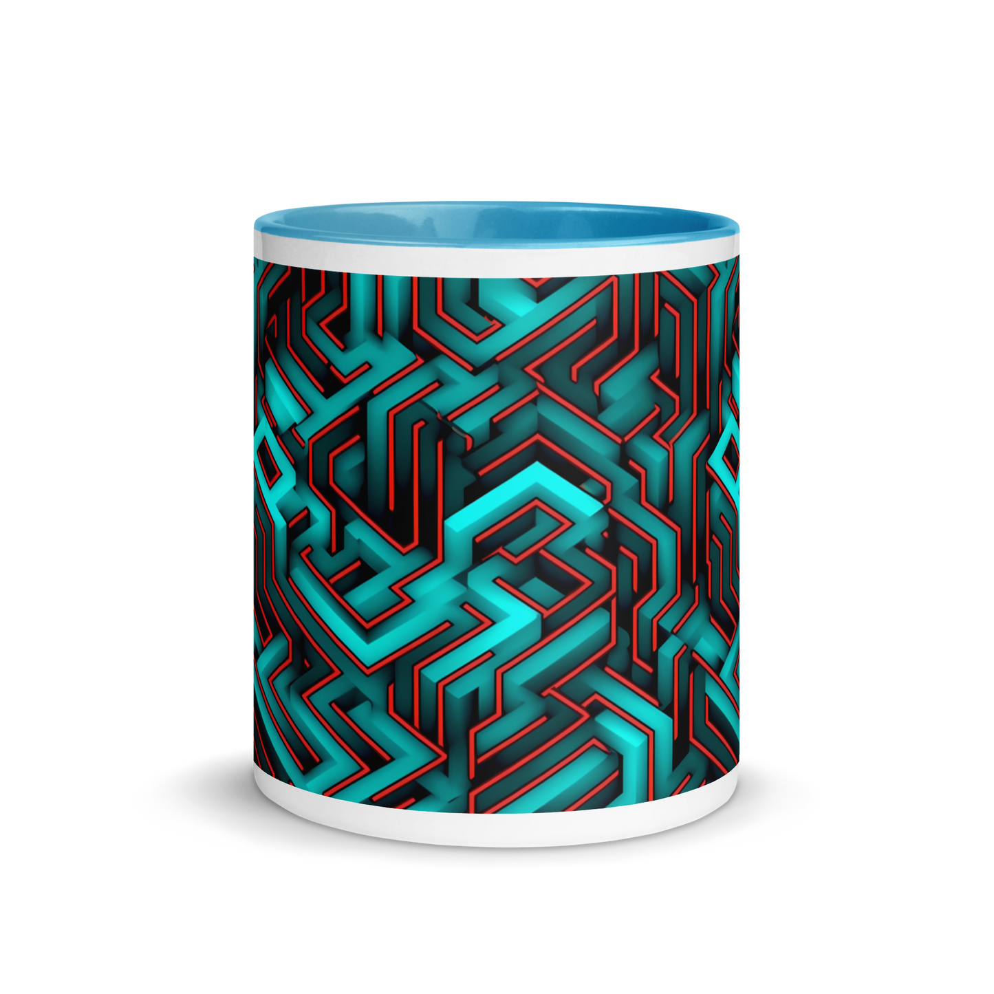 3D Maze Illusion | 3D Patterns | White Ceramic Mug with Color Inside - #2