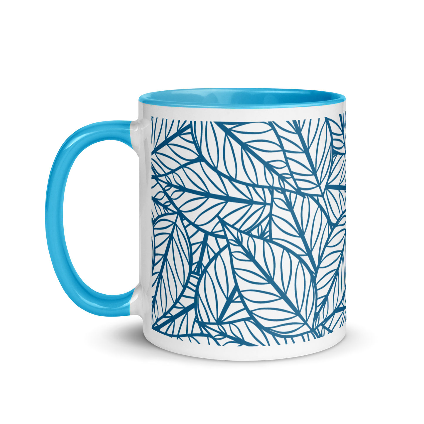 Colorful Fall Leaves | Seamless Patterns | White Ceramic Mug with Color Inside - #10