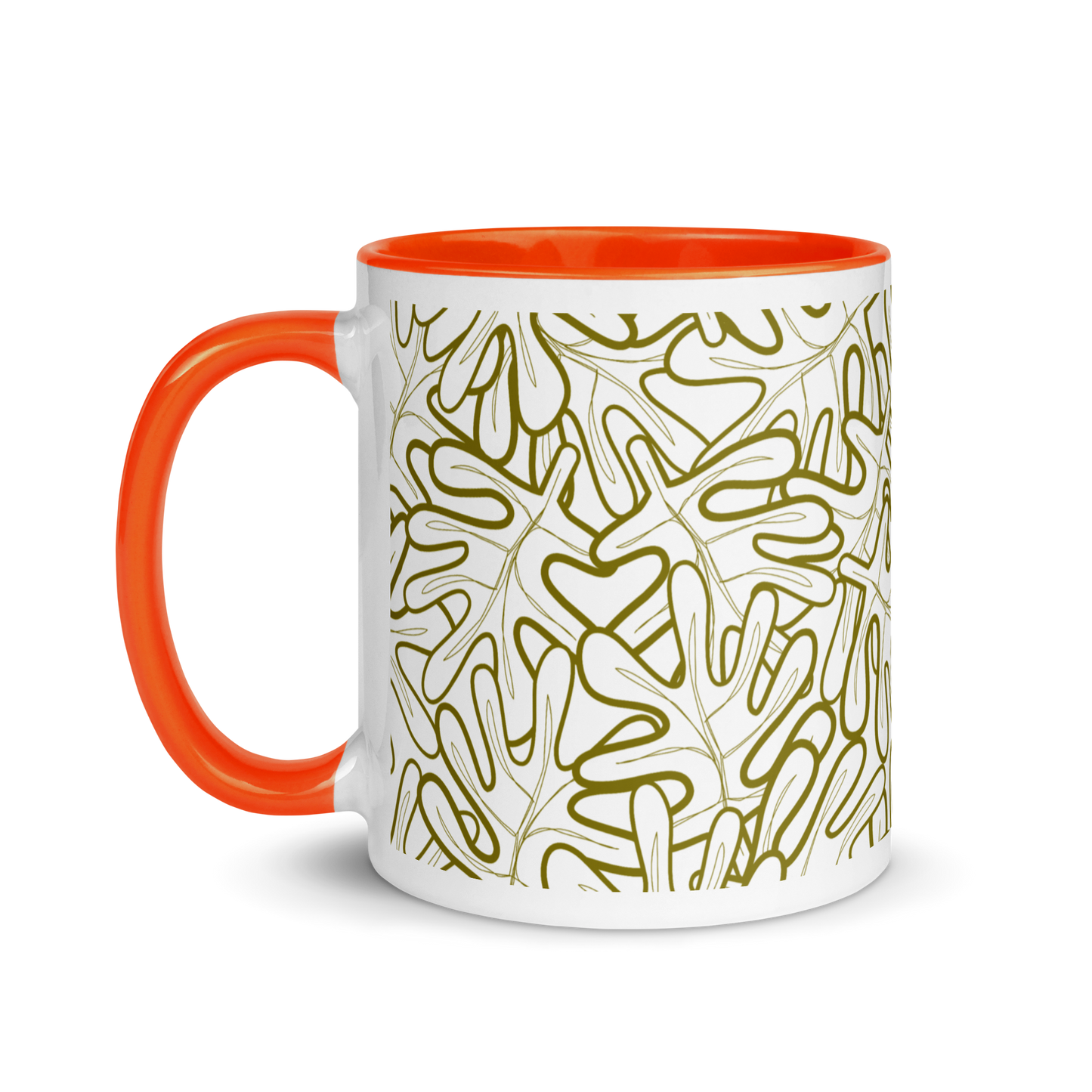 Colorful Fall Leaves | Seamless Patterns | White Ceramic Mug with Color Inside - #2