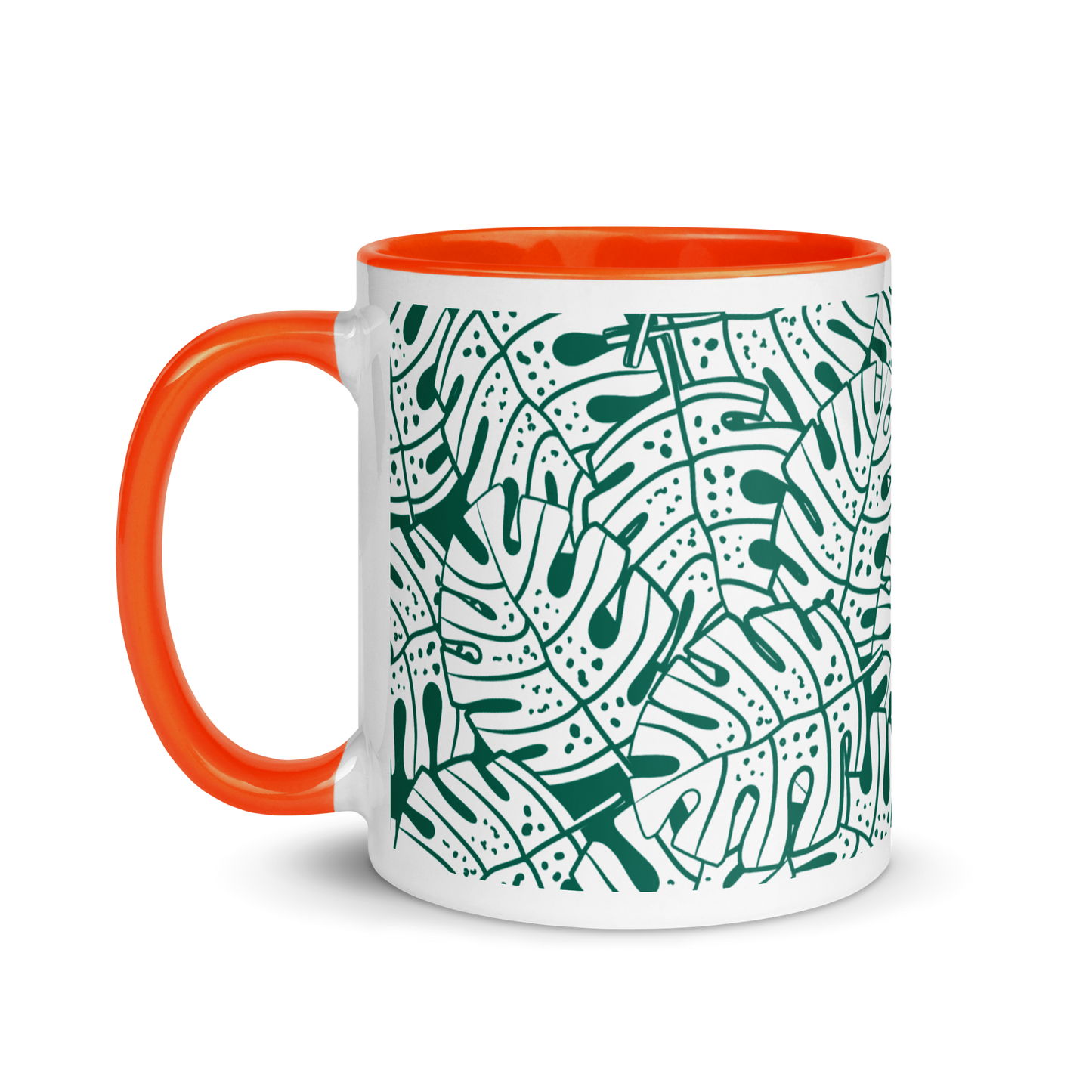 Colorful Fall Leaves | Seamless Patterns | White Ceramic Mug with Color Inside - #9