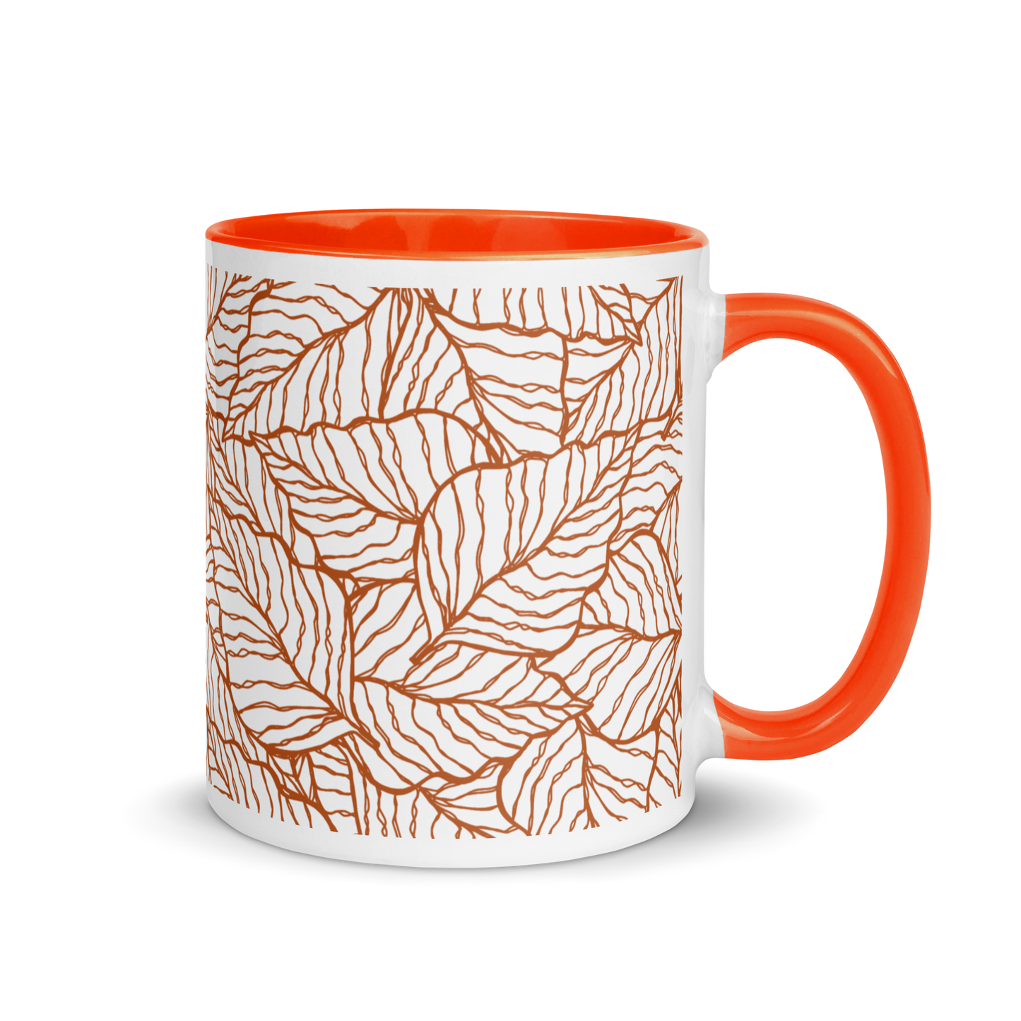 Colorful Fall Leaves | Seamless Patterns | White Ceramic Mug with Color Inside - #1