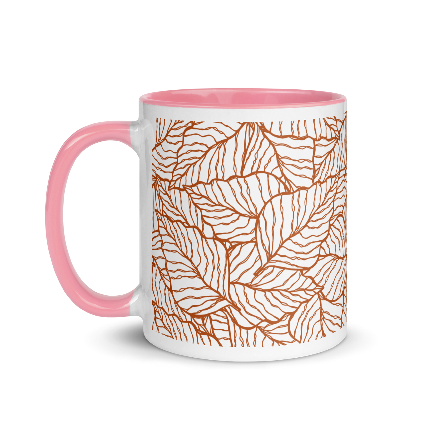 Colorful Fall Leaves | Seamless Patterns | White Ceramic Mug with Color Inside - #1