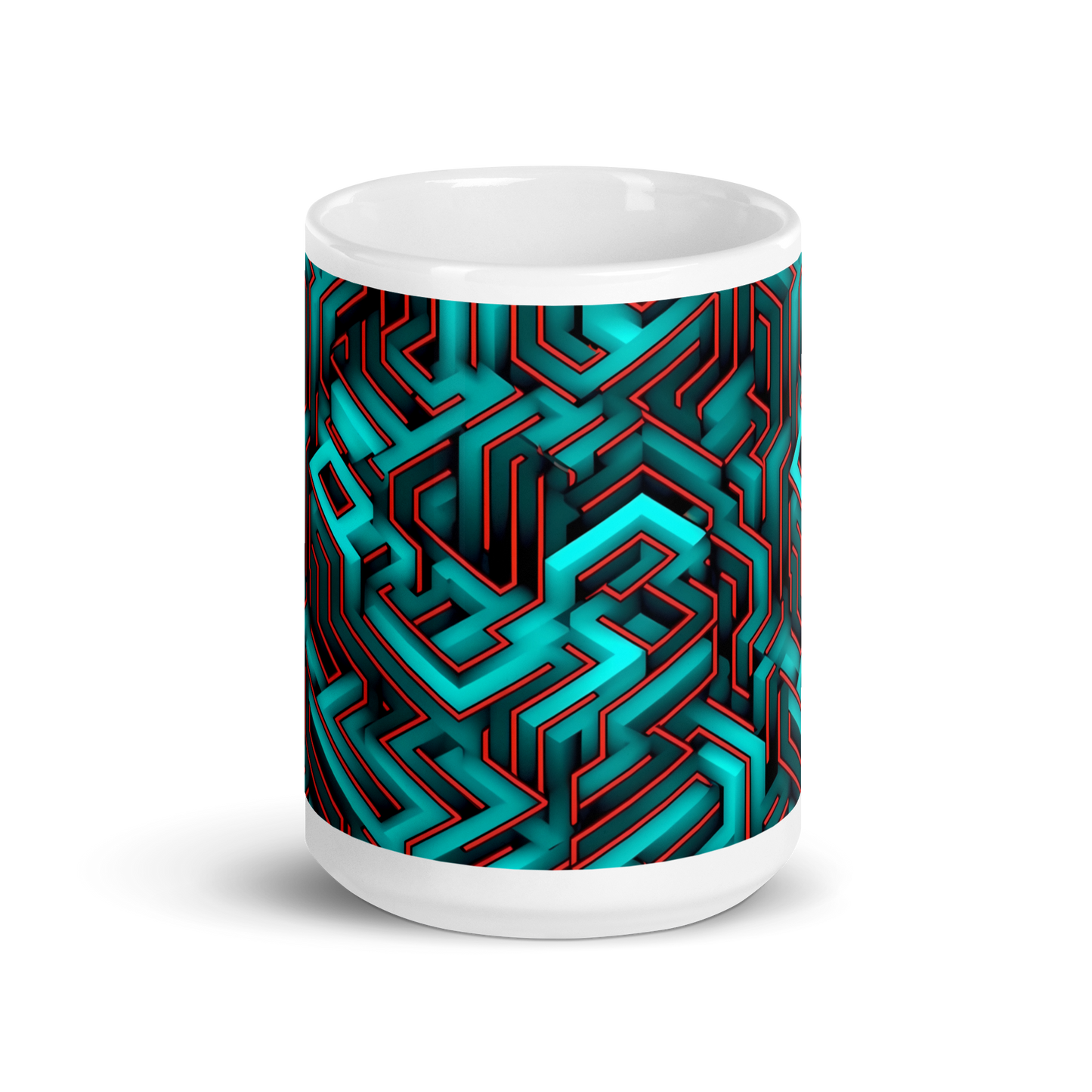 3D Maze Illusion | 3D Patterns | White Glossy Mug - #2