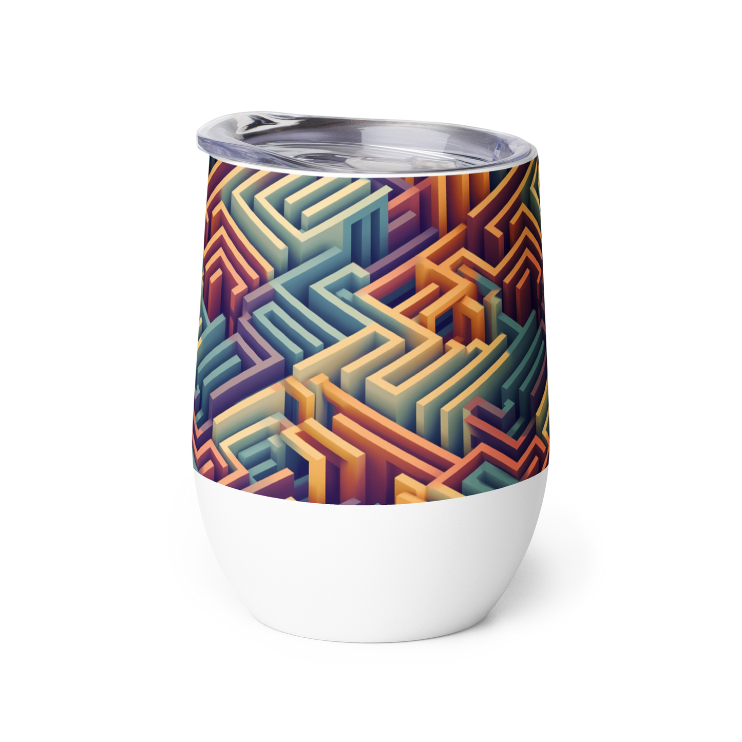 3D Maze Illusion | 3D Patterns | Wine Tumbler - #3