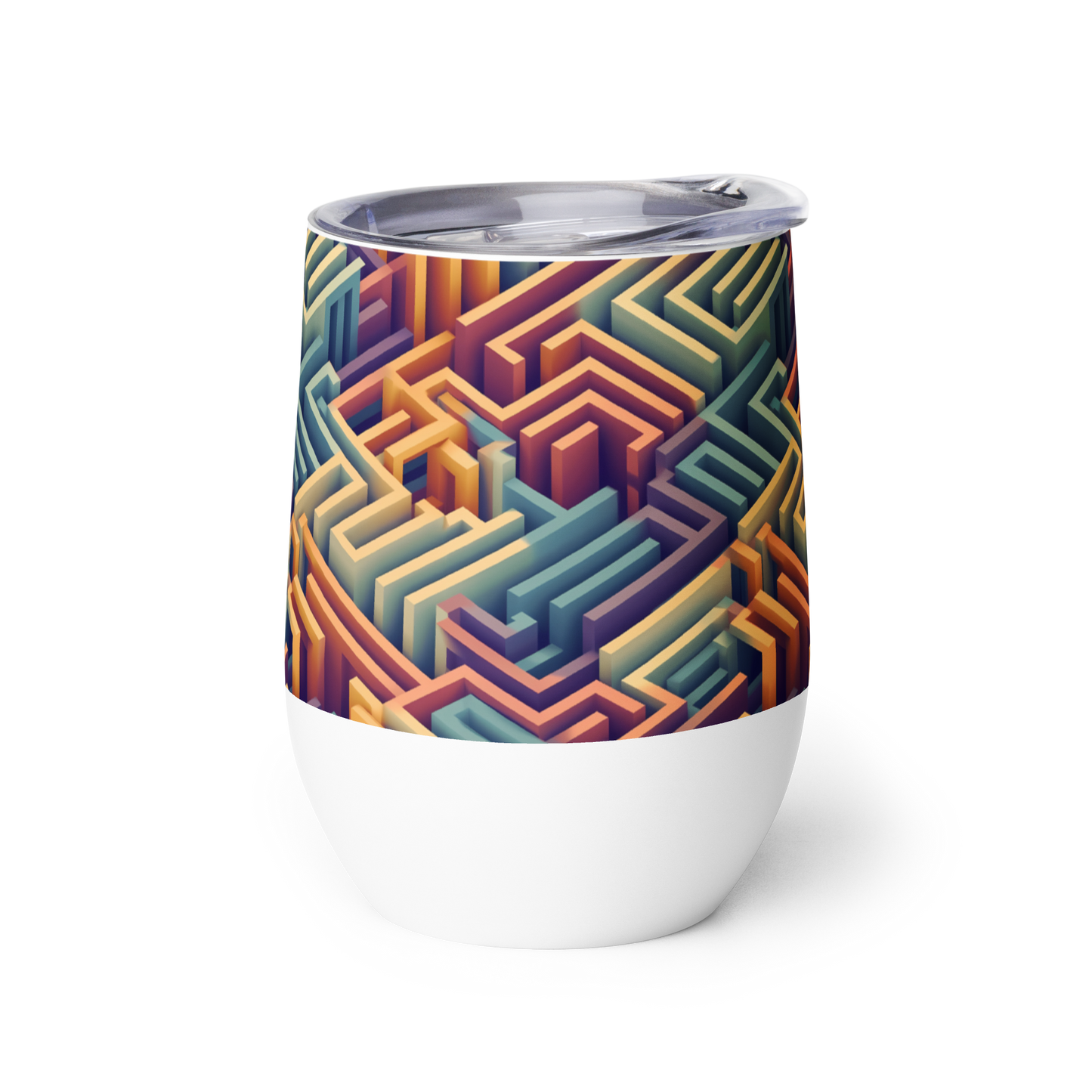 3D Maze Illusion | 3D Patterns | Wine Tumbler - #3