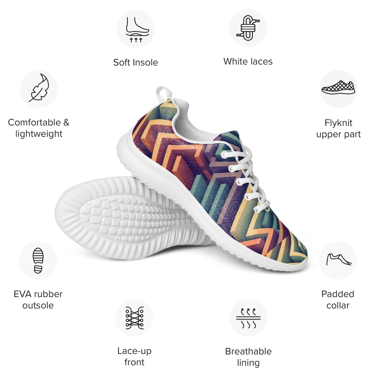 3D Maze Illusion | 3D Patterns | Women's Athletic Shoes - #3