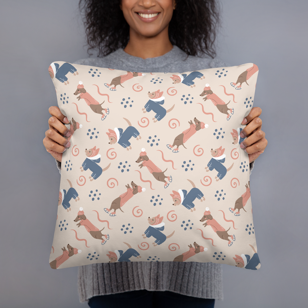 Cozy Dogs | Seamless Patterns | All-Over Print Basic Pillow - #12