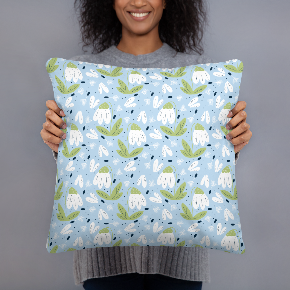 Scandinavian Spring Floral | Seamless Patterns | All-Over Print Basic Pillow - #3