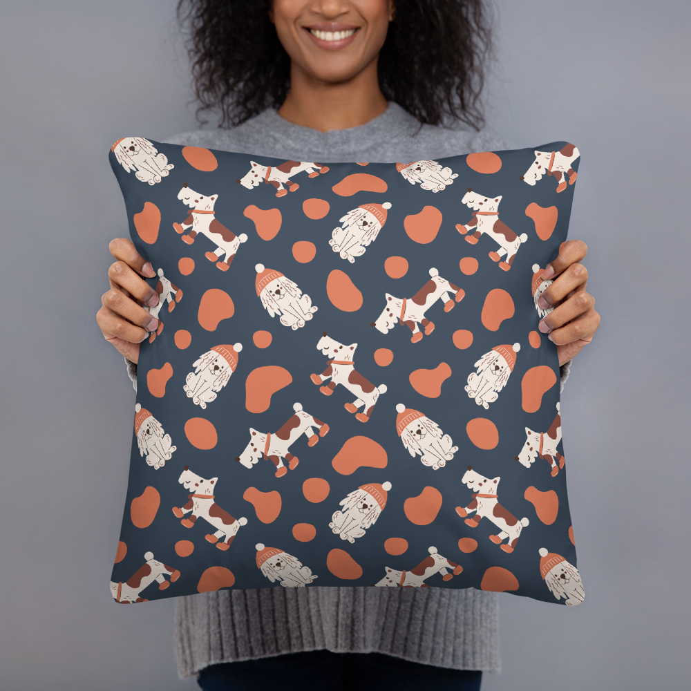 Cozy Dogs | Seamless Patterns | All-Over Print Basic Pillow - #5