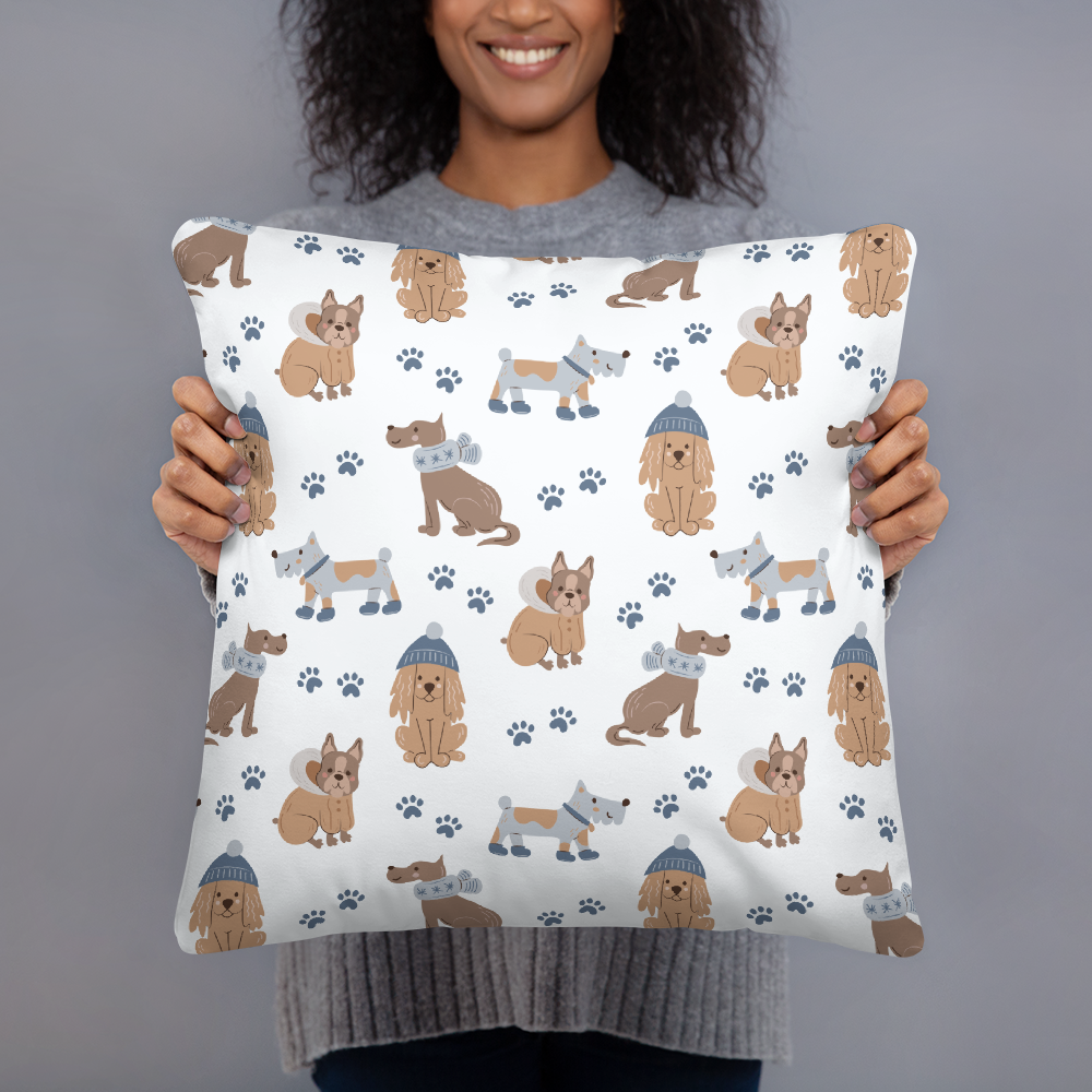 Cozy Dogs | Seamless Patterns | All-Over Print Basic Pillow - #7