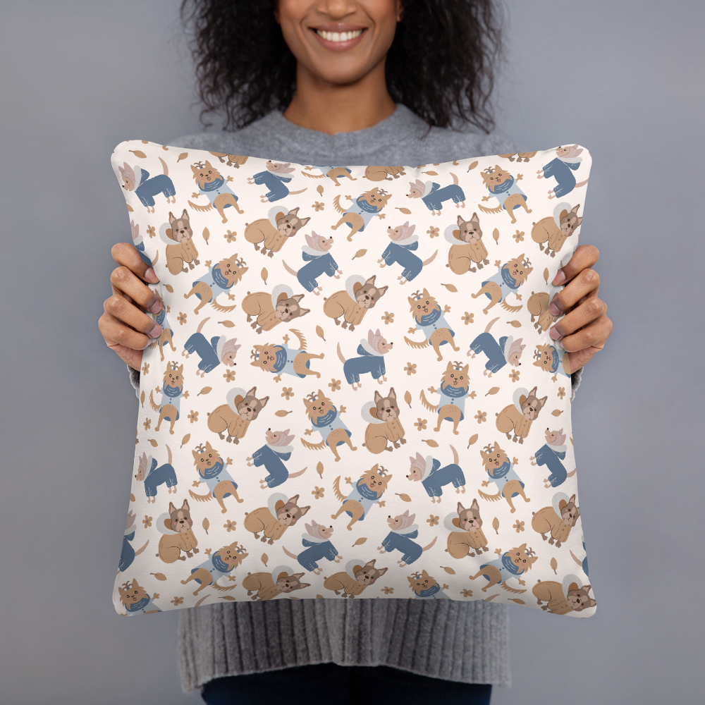 Cozy Dogs | Seamless Patterns | All-Over Print Basic Pillow - #8
