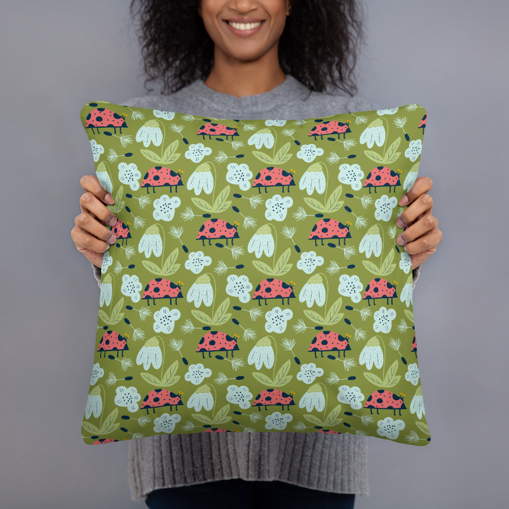 Scandinavian Spring Floral | Seamless Patterns | All-Over Print Basic Pillow - #5