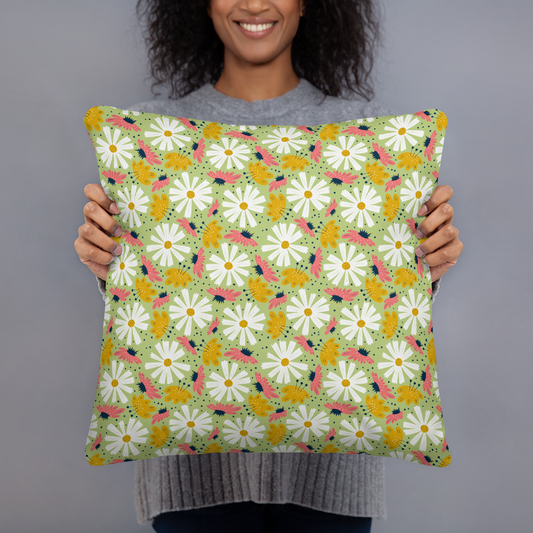 Scandinavian Spring Floral | Seamless Patterns | All-Over Print Basic Pillow - #4