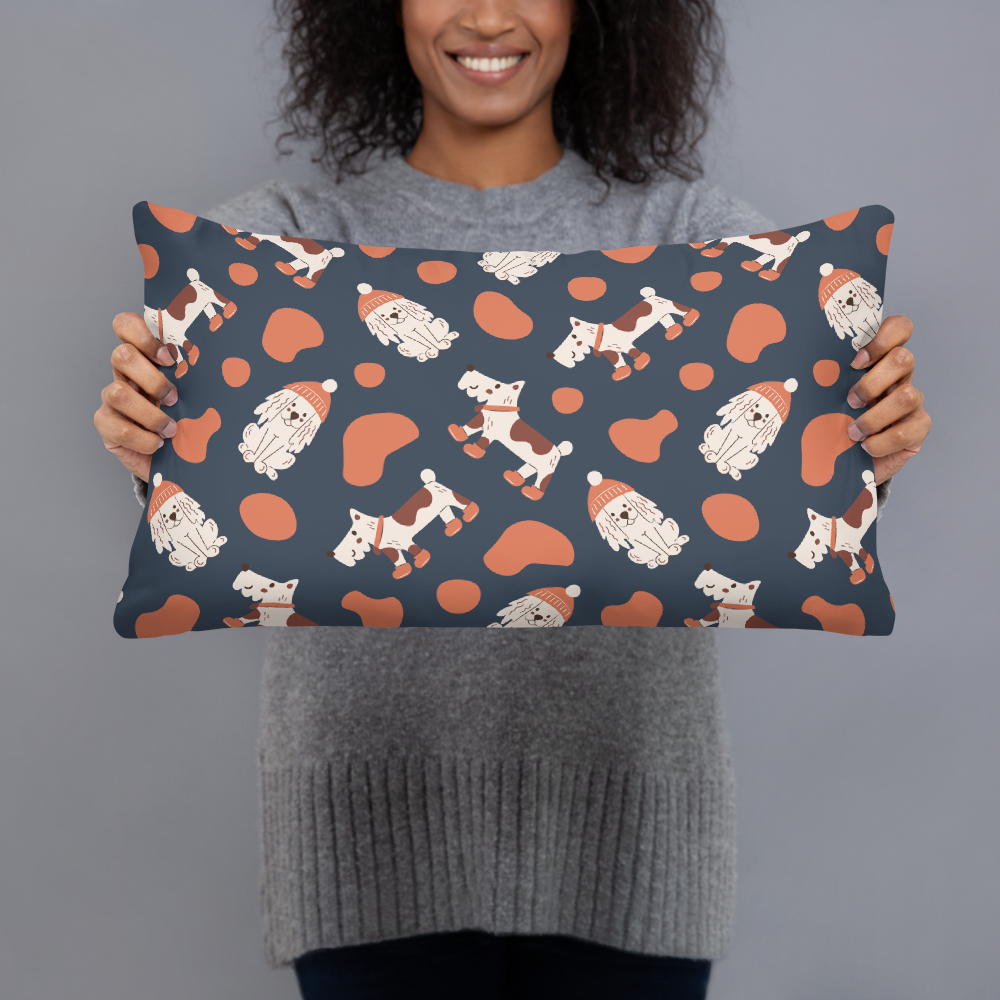 Cozy Dogs | Seamless Patterns | All-Over Print Basic Pillow - #5