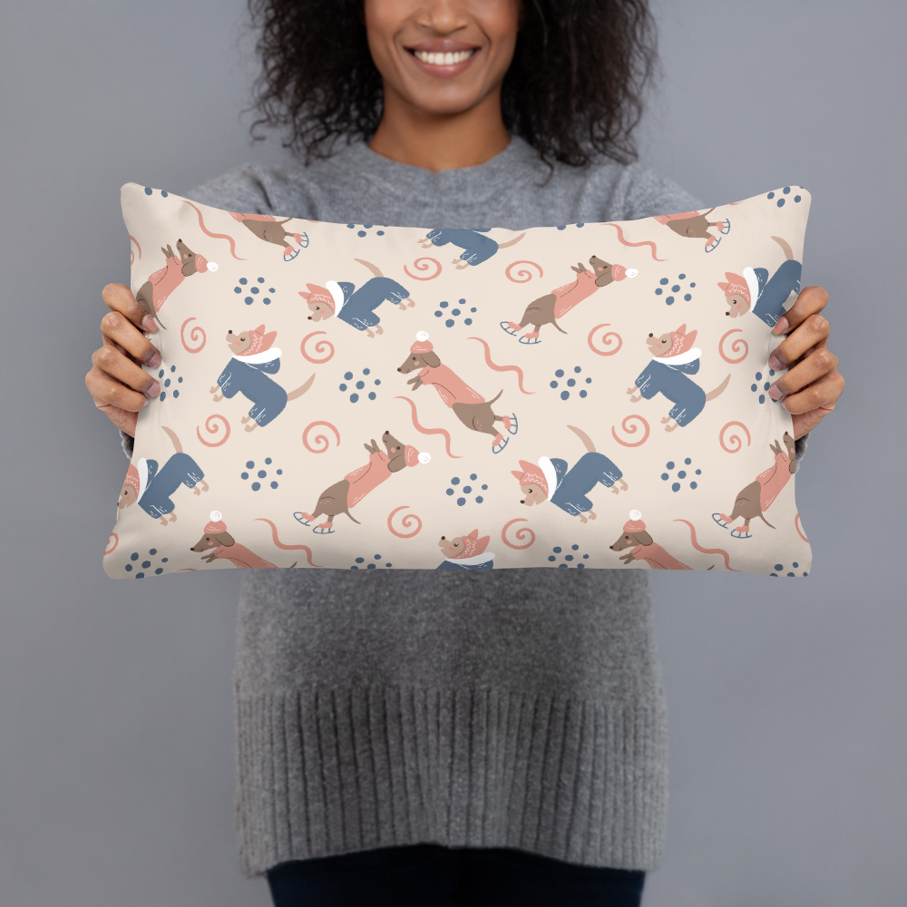 Cozy Dogs | Seamless Patterns | All-Over Print Basic Pillow - #12
