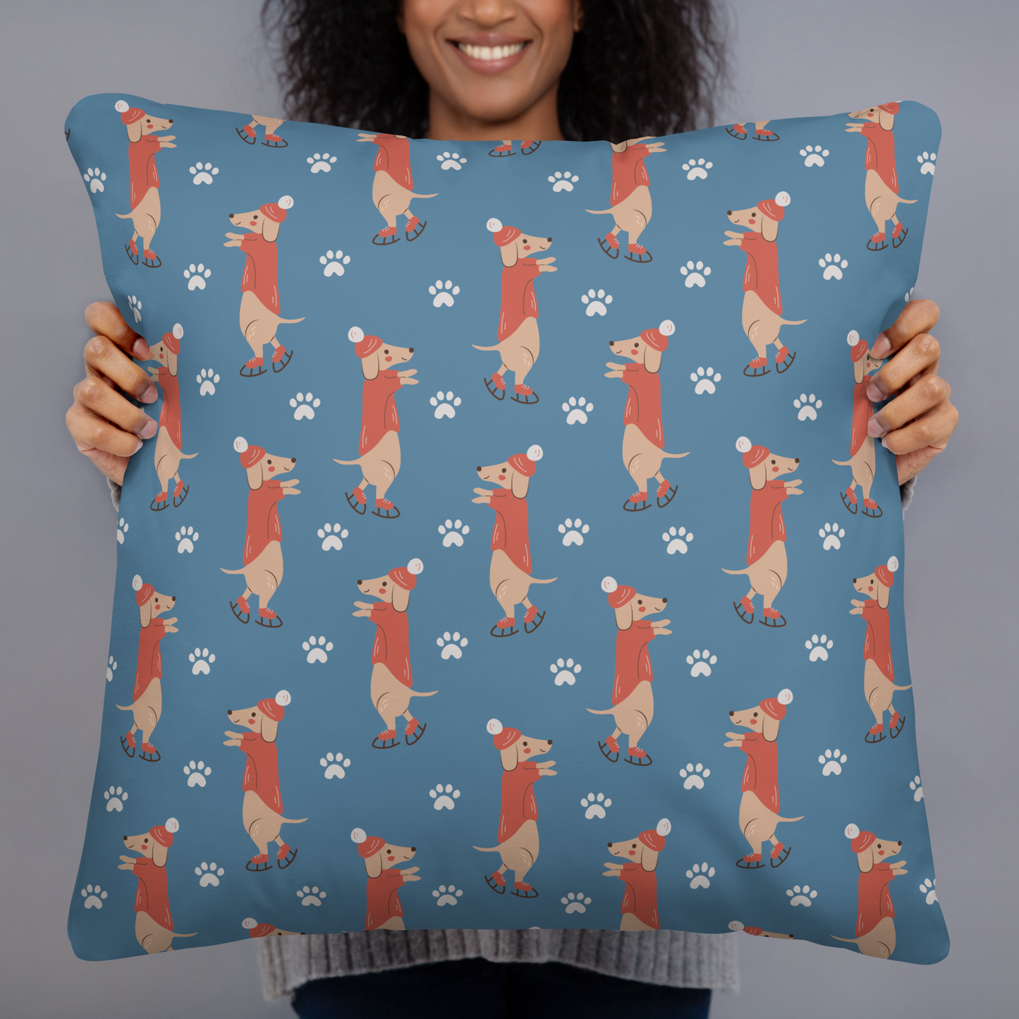 Cozy Dogs | Seamless Patterns | All-Over Print Basic Pillow - #6