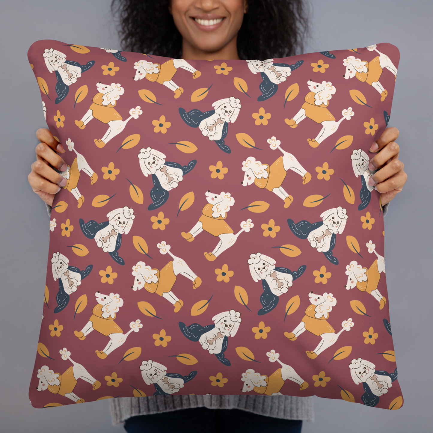 Cozy Dogs | Seamless Patterns | All-Over Print Basic Pillow - #9