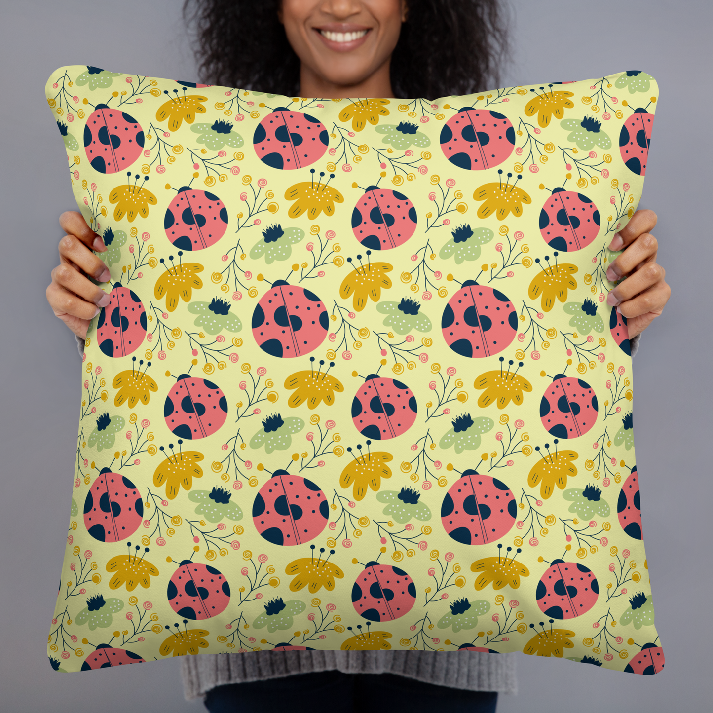 Scandinavian Spring Floral | Seamless Patterns | All-Over Print Basic Pillow - #9