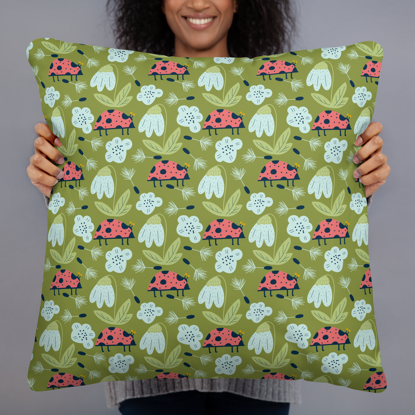 Scandinavian Spring Floral | Seamless Patterns | All-Over Print Basic Pillow - #5