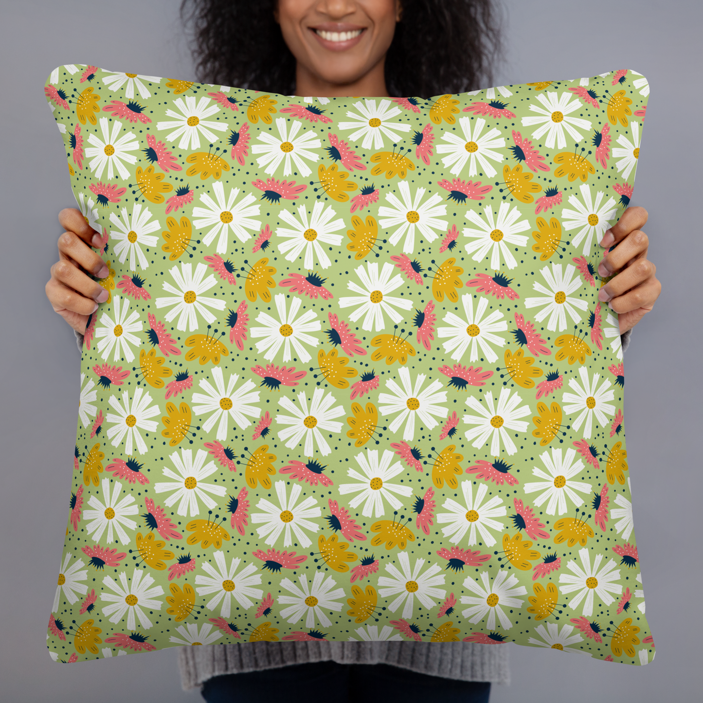Scandinavian Spring Floral | Seamless Patterns | All-Over Print Basic Pillow - #4