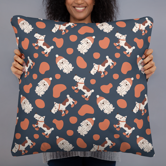 Cozy Dogs | Seamless Patterns | All-Over Print Basic Pillow - #5