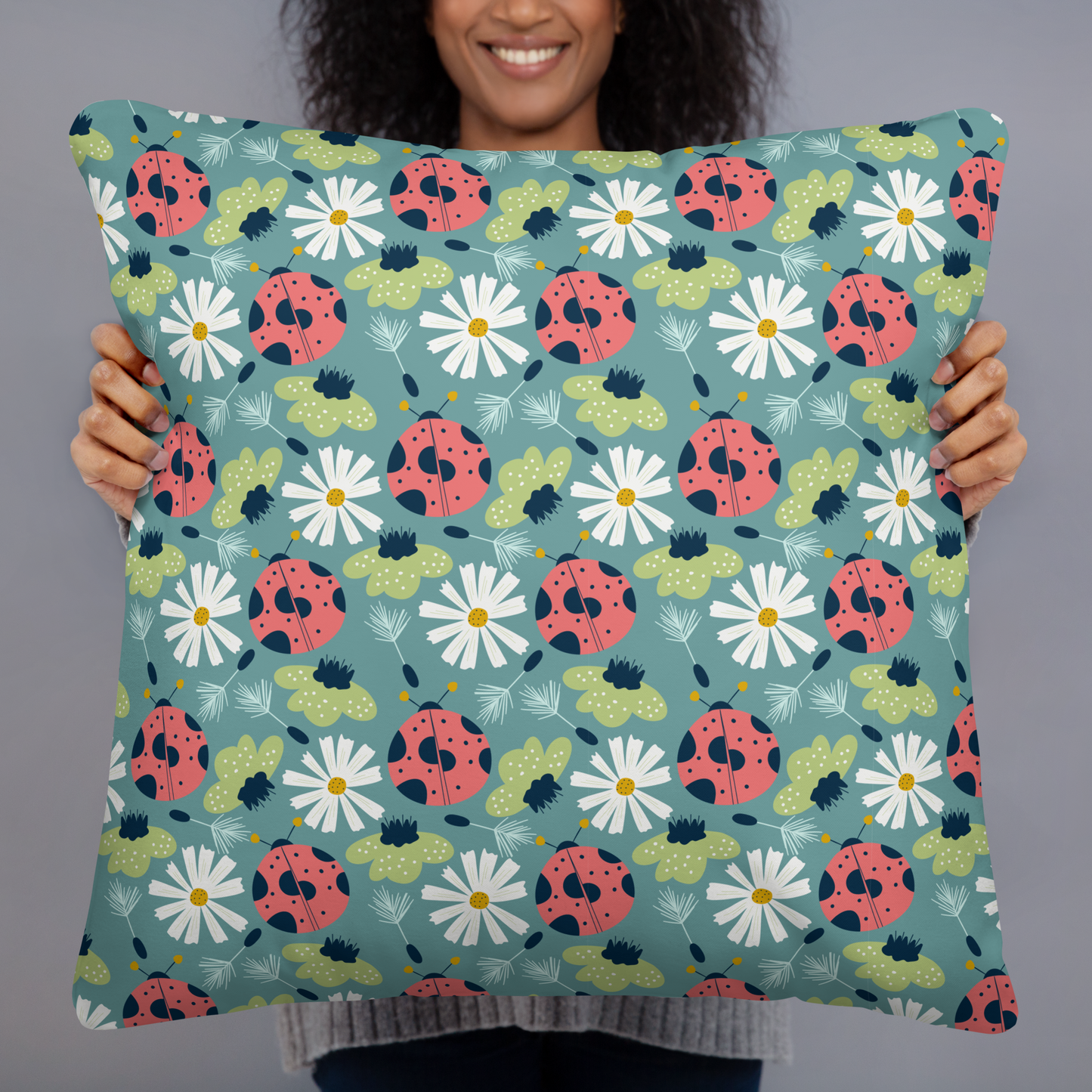Scandinavian Spring Floral | Seamless Patterns | All-Over Print Basic Pillow - #2