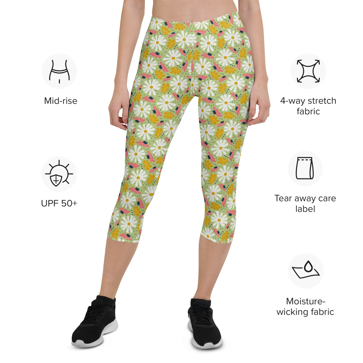 Scandinavian Spring Floral | Seamless Patterns | All-Over Print Capri Leggings - #4