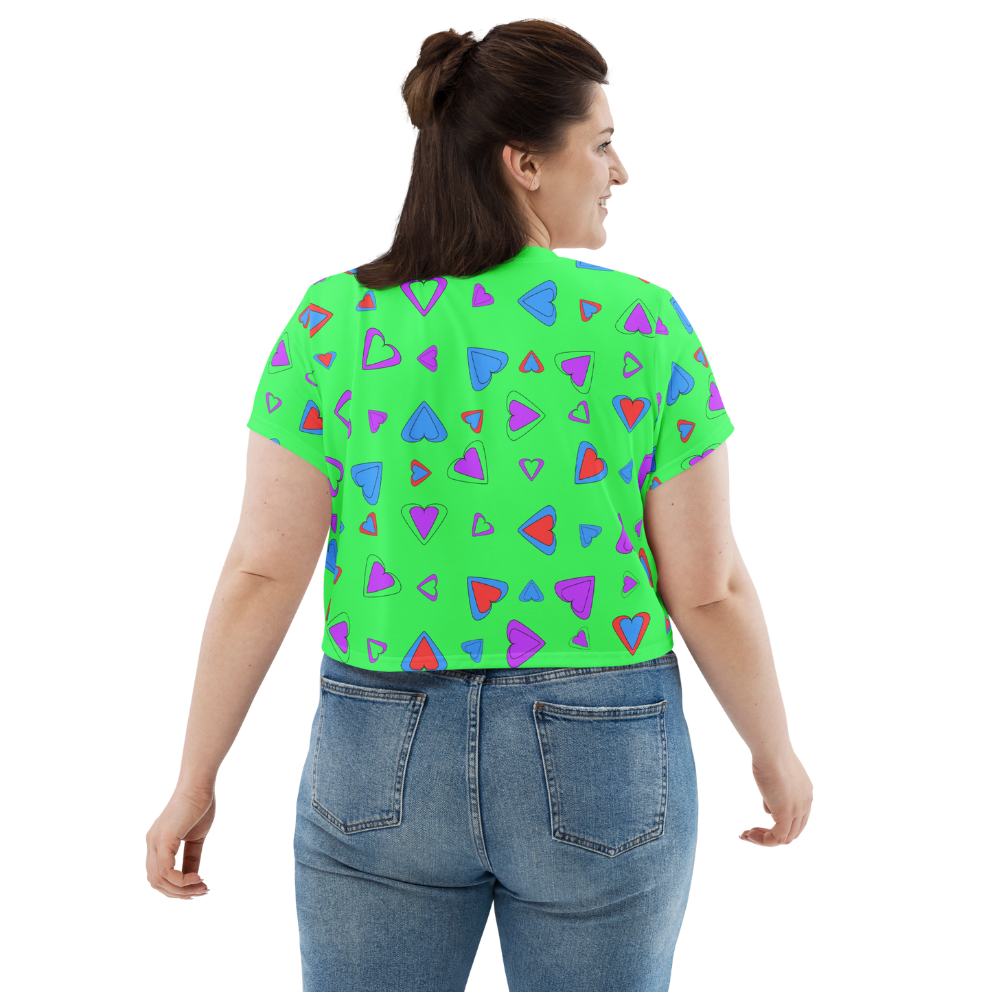 Rainbow Of Hearts | Batch 01 | Seamless Patterns | All-Over Print Crop Tee - #7