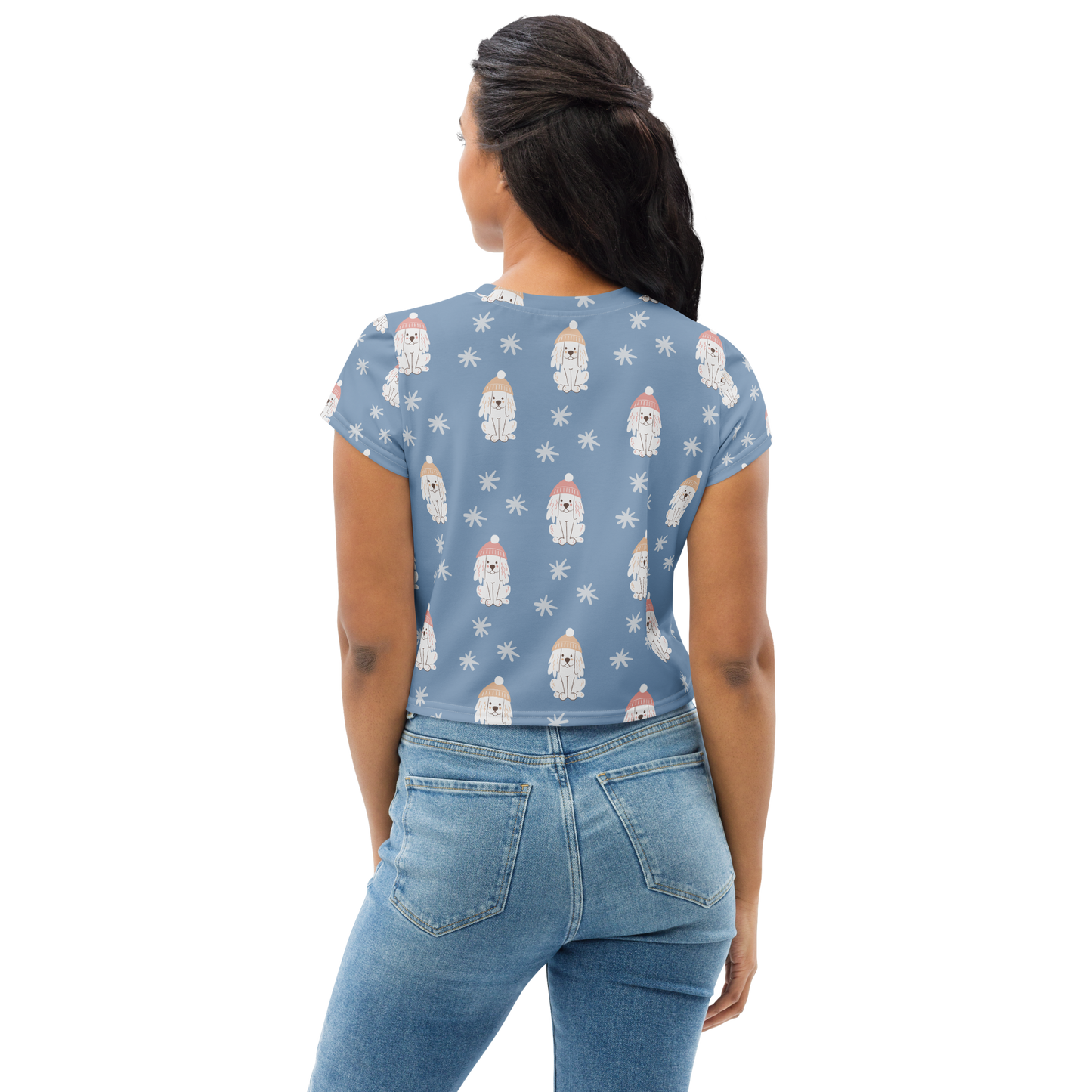 Cozy Dogs | Seamless Patterns | All-Over Print Crop Tee - #3