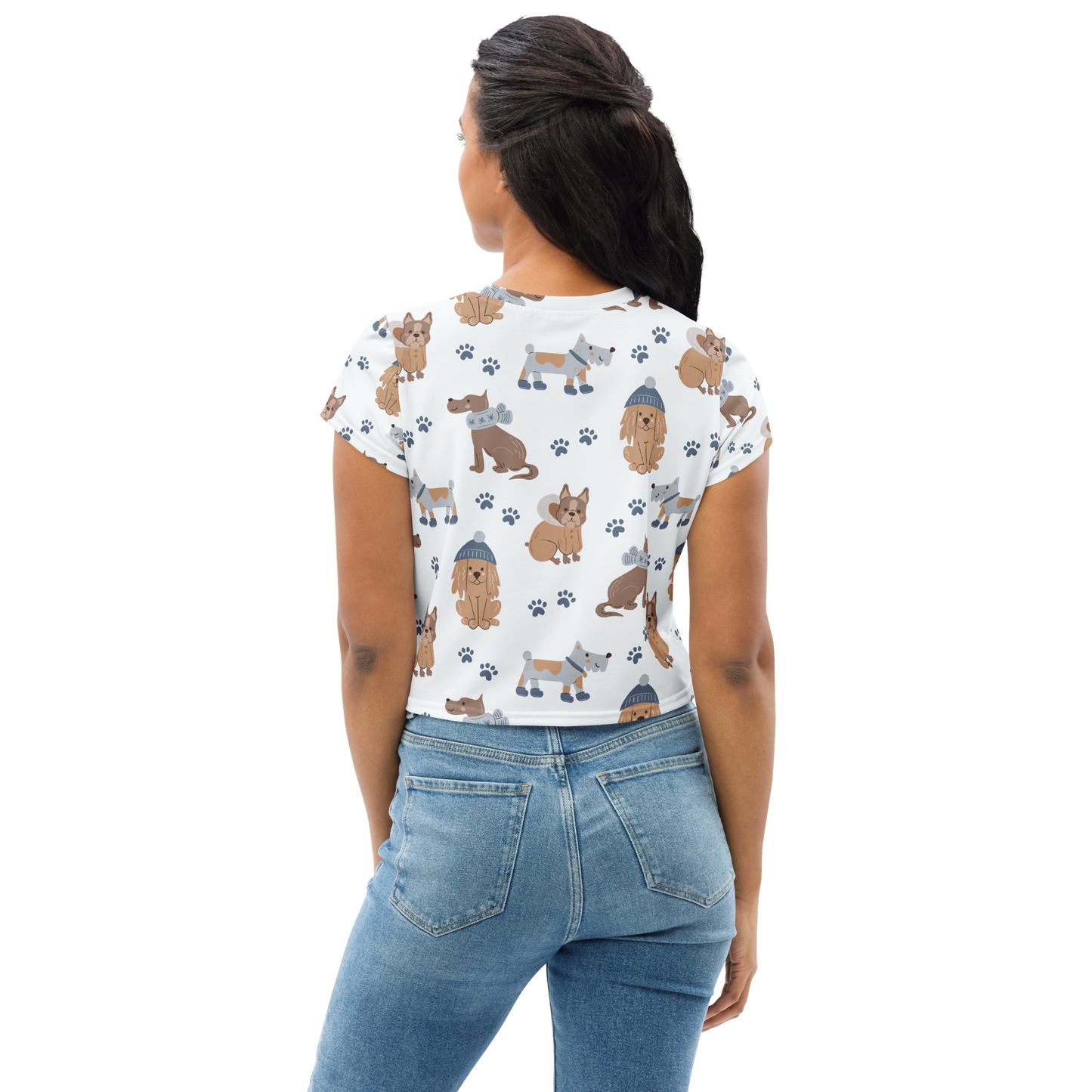 Cozy Dogs | Seamless Patterns | All-Over Print Crop Tee - #7