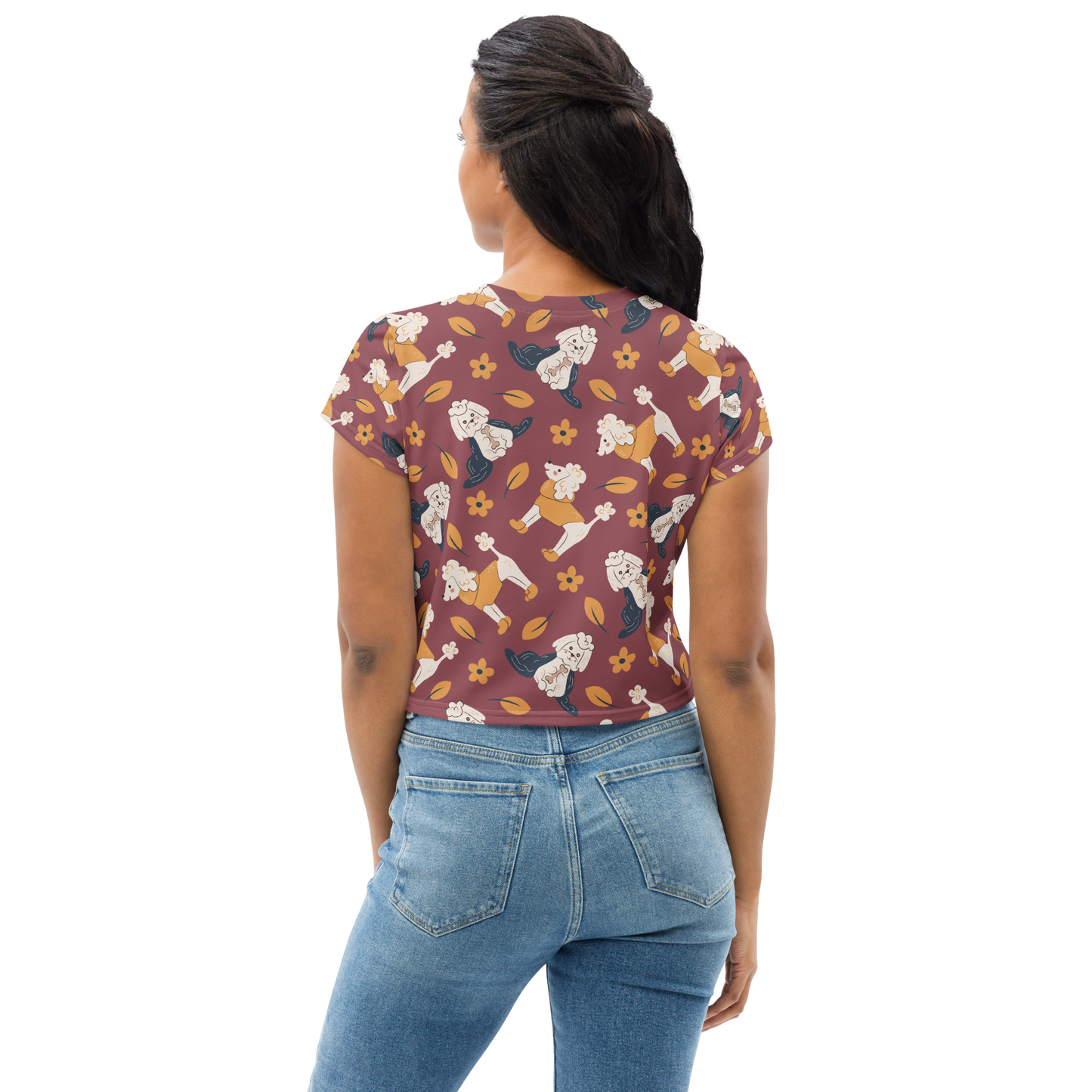 Cozy Dogs | Seamless Patterns | All-Over Print Crop Tee - #9