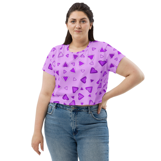 Rainbow Of Hearts | Batch 01 | Seamless Patterns | All-Over Print Crop Tee - #3