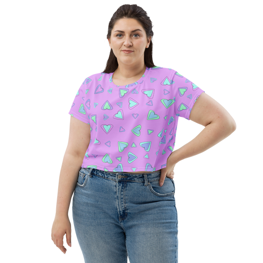 Rainbow Of Hearts | Batch 01 | Seamless Patterns | All-Over Print Crop Tee - #5