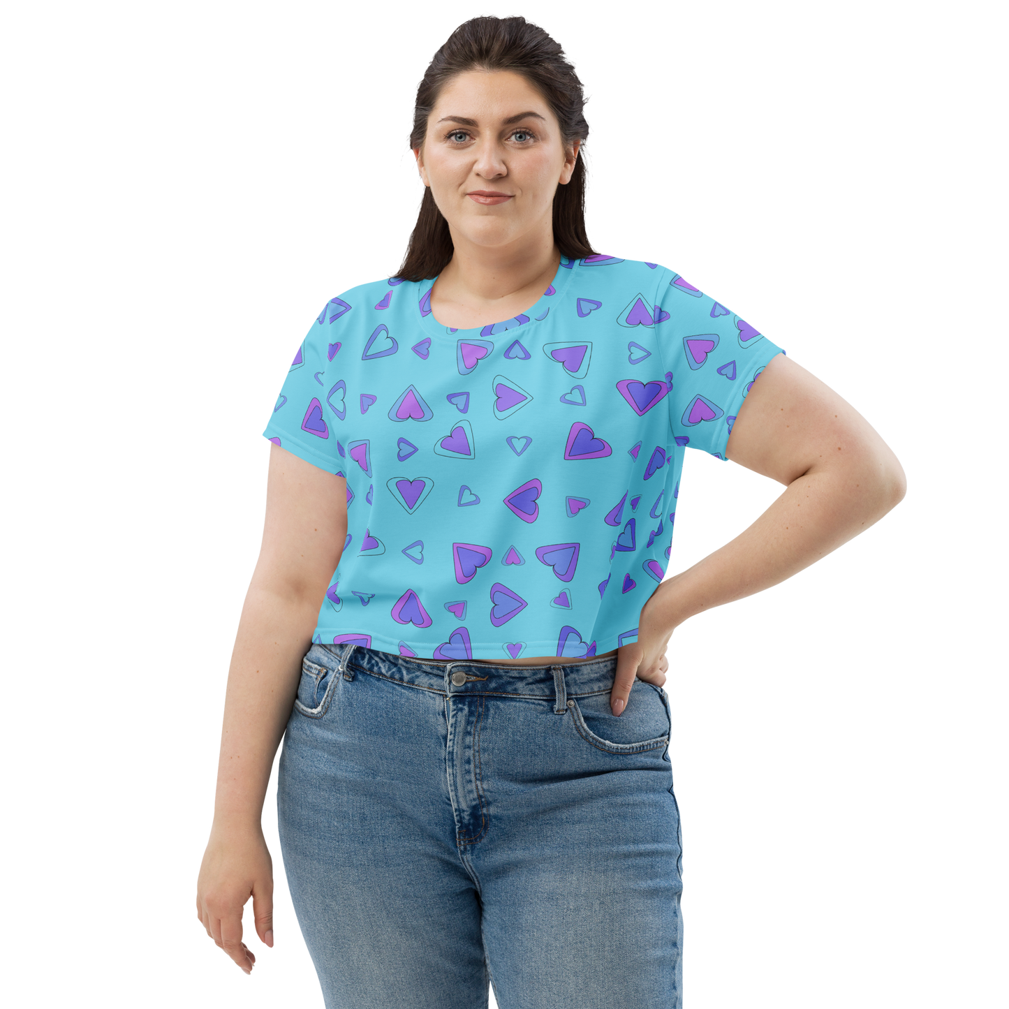 Rainbow Of Hearts | Batch 01 | Seamless Patterns | All-Over Print Crop Tee - #9