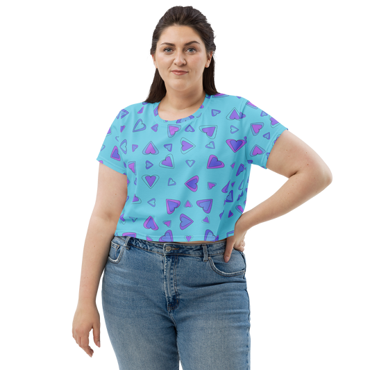 Rainbow Of Hearts | Batch 01 | Seamless Patterns | All-Over Print Crop Tee - #9