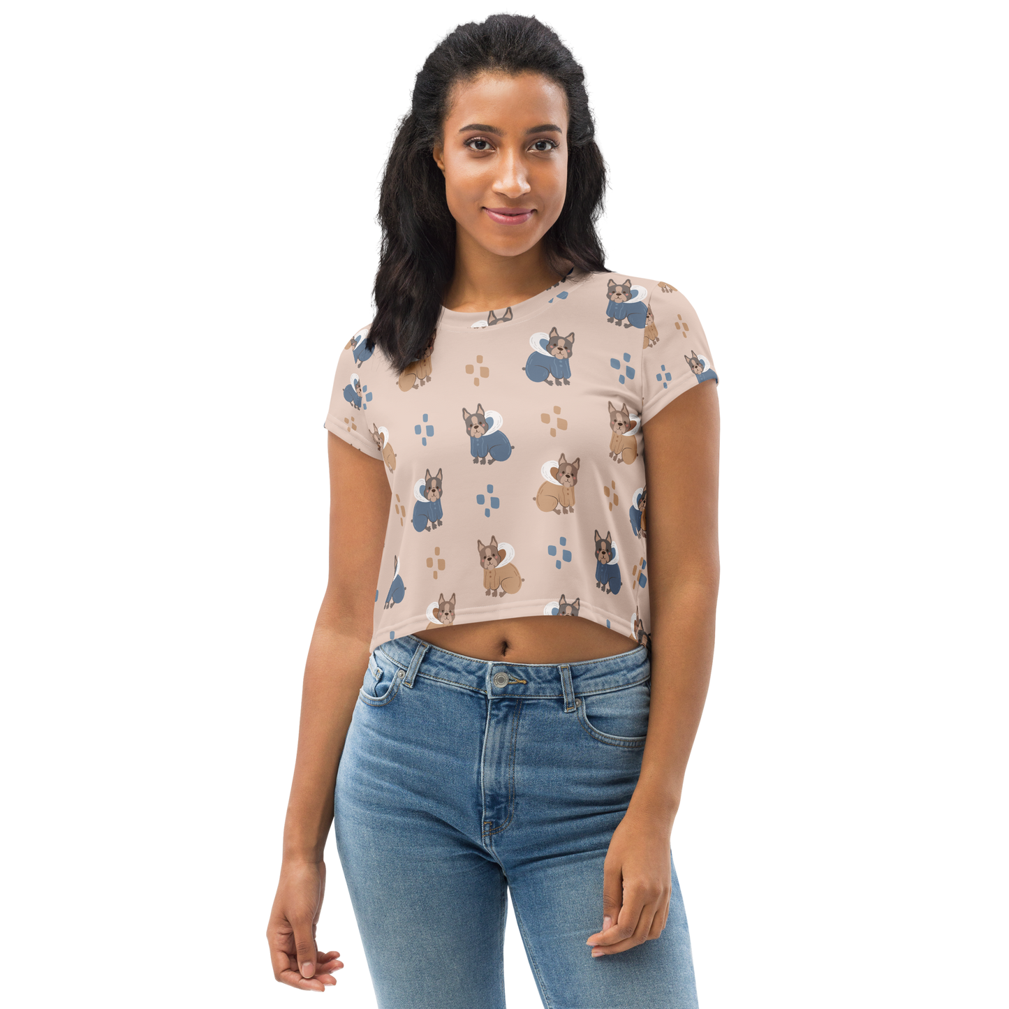 Cozy Dogs | Seamless Patterns | All-Over Print Crop Tee - #11