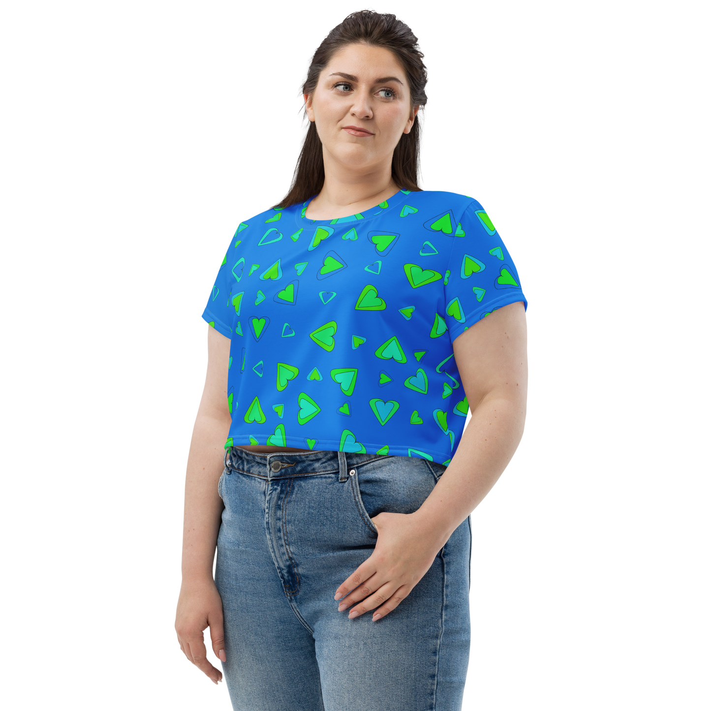 Rainbow Of Hearts | Batch 01 | Seamless Patterns | All-Over Print Crop Tee - #6