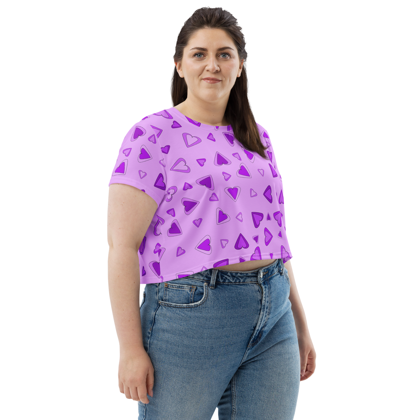 Rainbow Of Hearts | Batch 01 | Seamless Patterns | All-Over Print Crop Tee - #3
