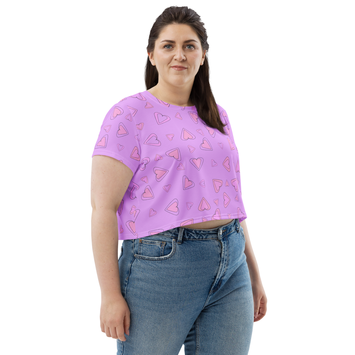 Rainbow Of Hearts | Batch 01 | Seamless Patterns | All-Over Print Crop Tee - #8