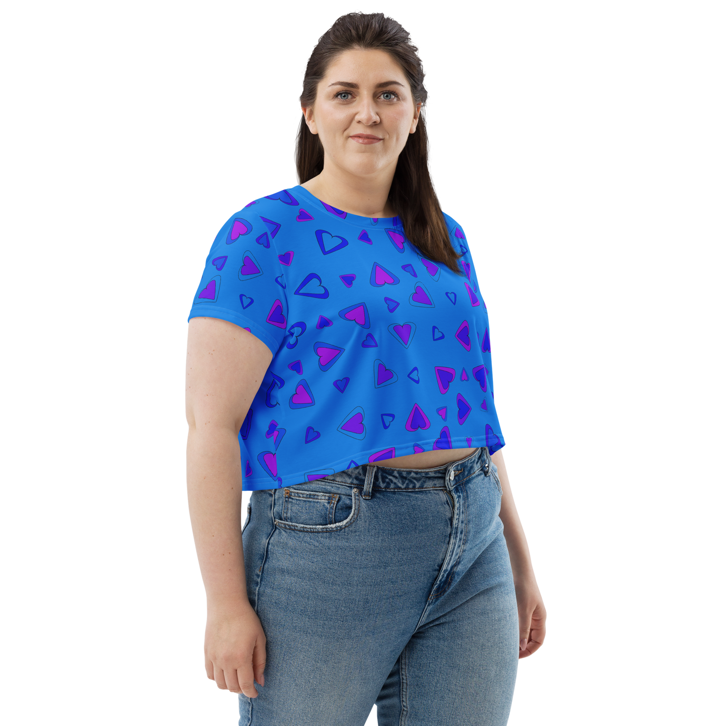 Rainbow Of Hearts | Batch 01 | Seamless Patterns | All-Over Print Crop Tee - #10