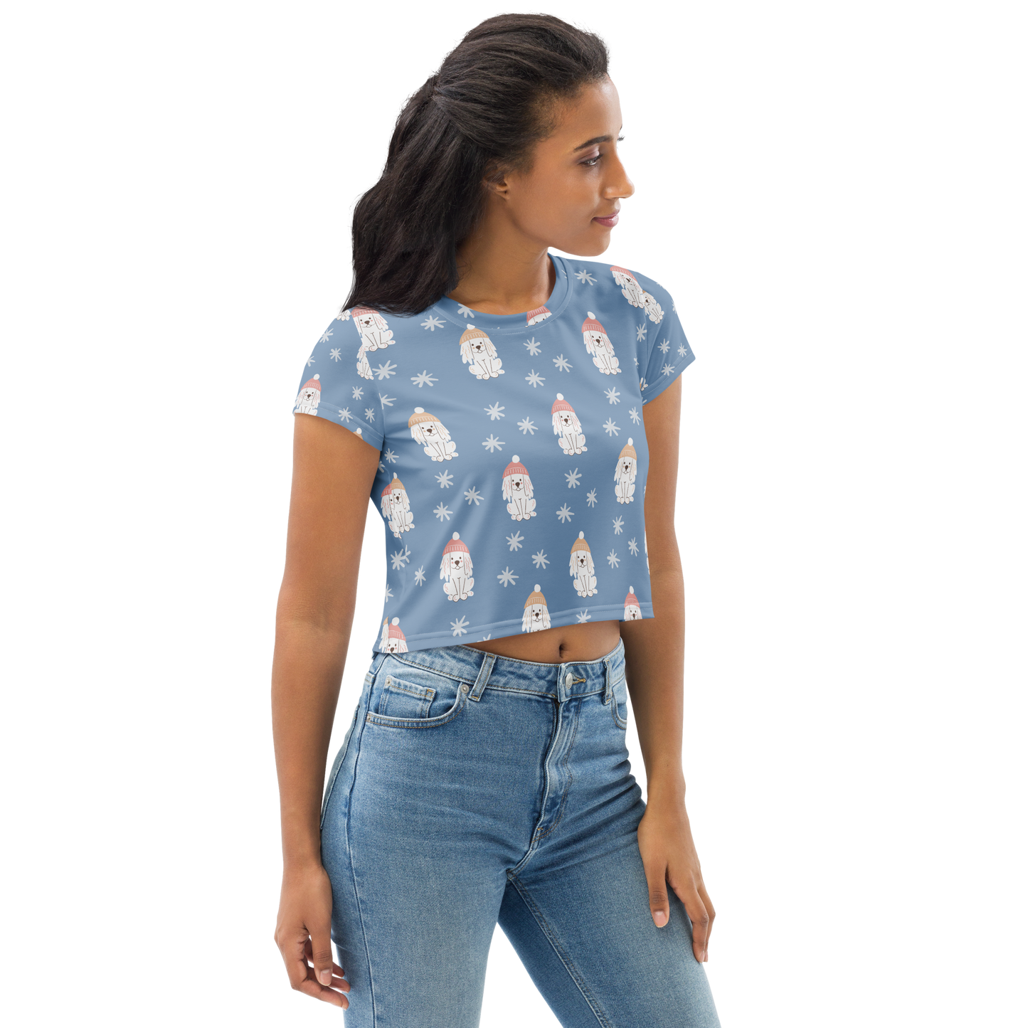 Cozy Dogs | Seamless Patterns | All-Over Print Crop Tee - #3