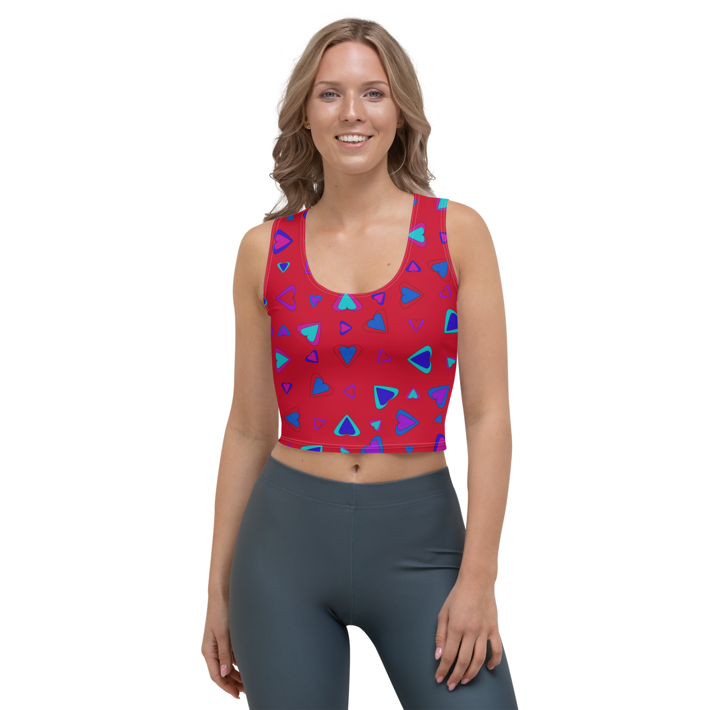 Rainbow Of Hearts | Batch 01 | Seamless Patterns | All-Over Print Crop Top - #1