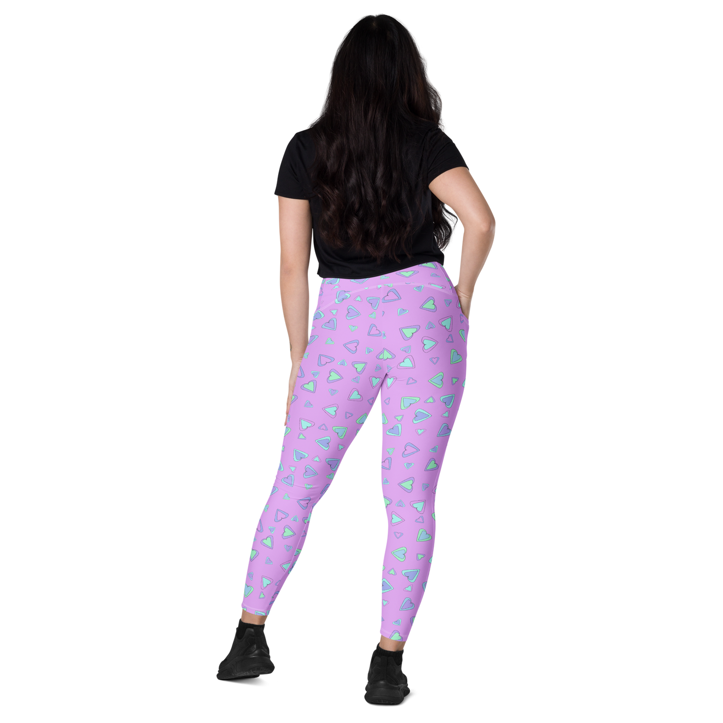 Rainbow Of Hearts | Batch 01 | Seamless Patterns | All-Over Print Crossover Leggings with Pockets - #5
