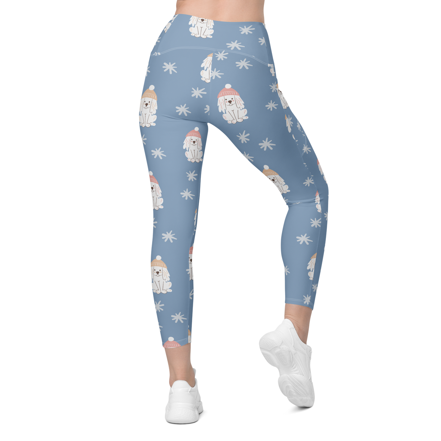 Cozy Dogs | Seamless Patterns | All-Over Print Crossover Leggings with Pockets - #3
