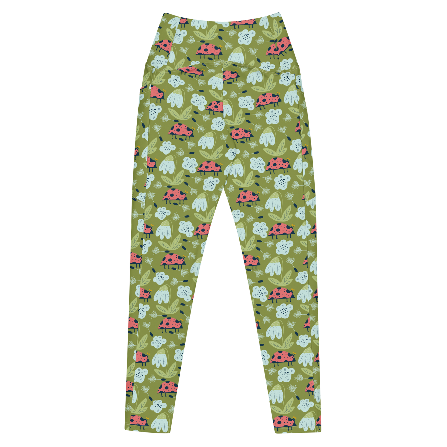 Scandinavian Spring Floral | Seamless Patterns | All-Over Print Crossover Leggings with Pockets - #5