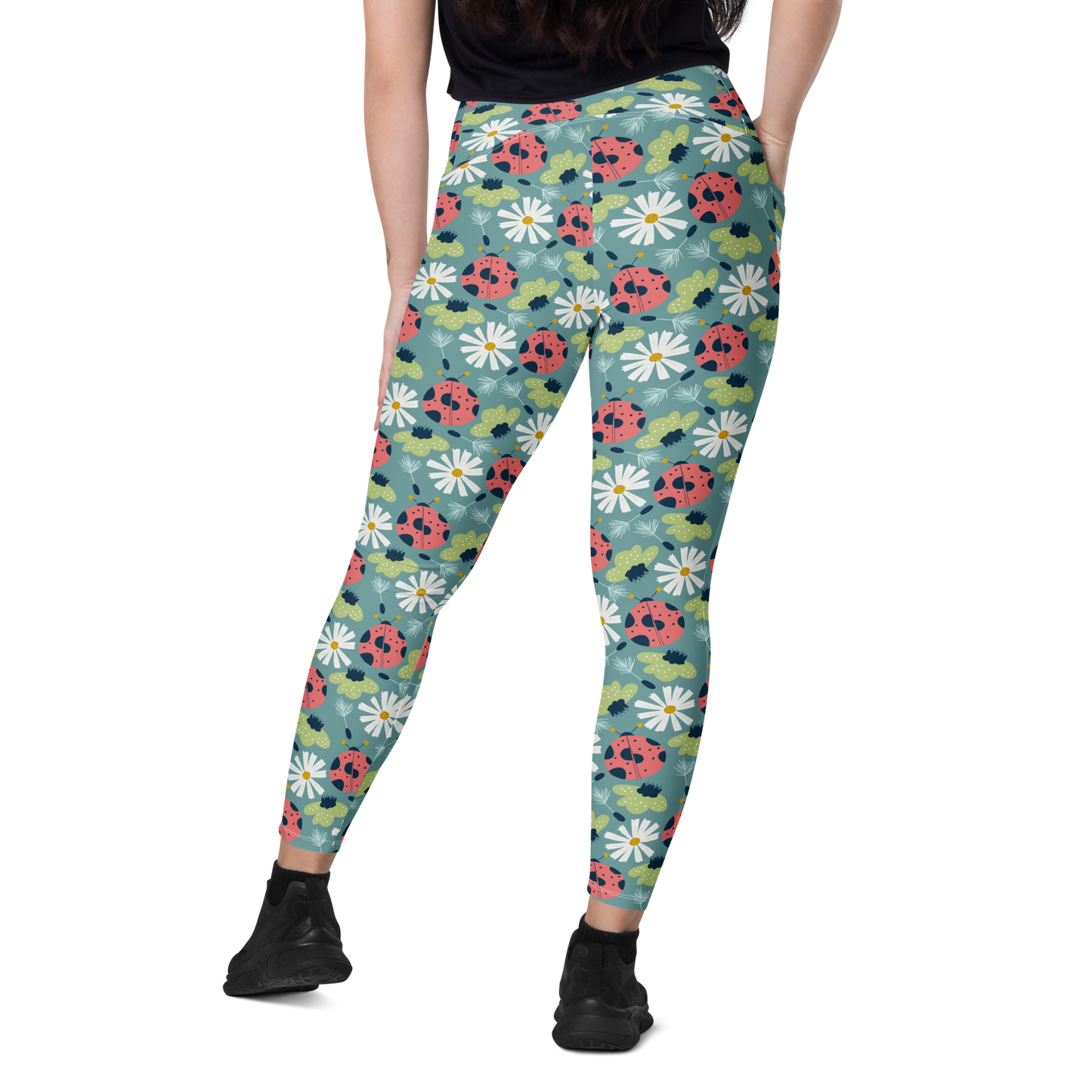 Scandinavian Spring Floral | Seamless Patterns | All-Over Print Crossover Leggings with Pockets - #2