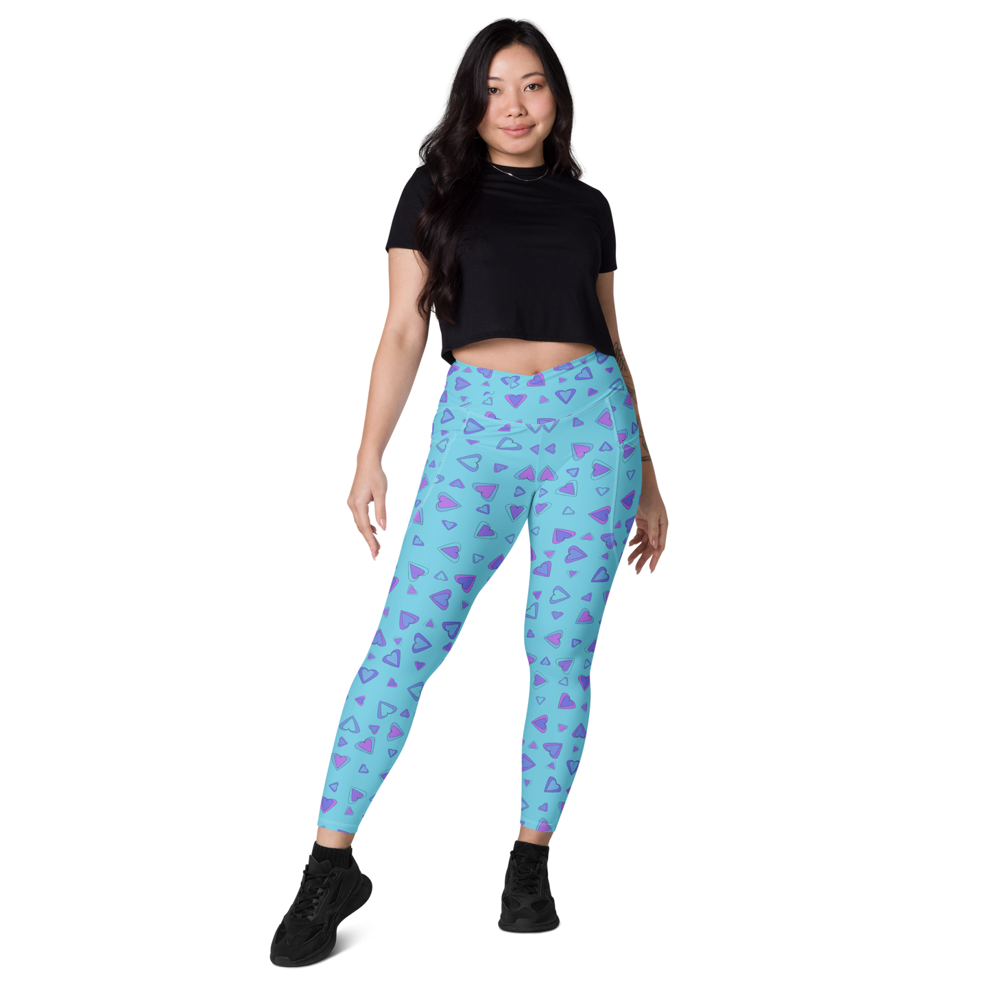 Rainbow Of Hearts | Batch 01 | Seamless Patterns | All-Over Print Crossover Leggings with Pockets - #9