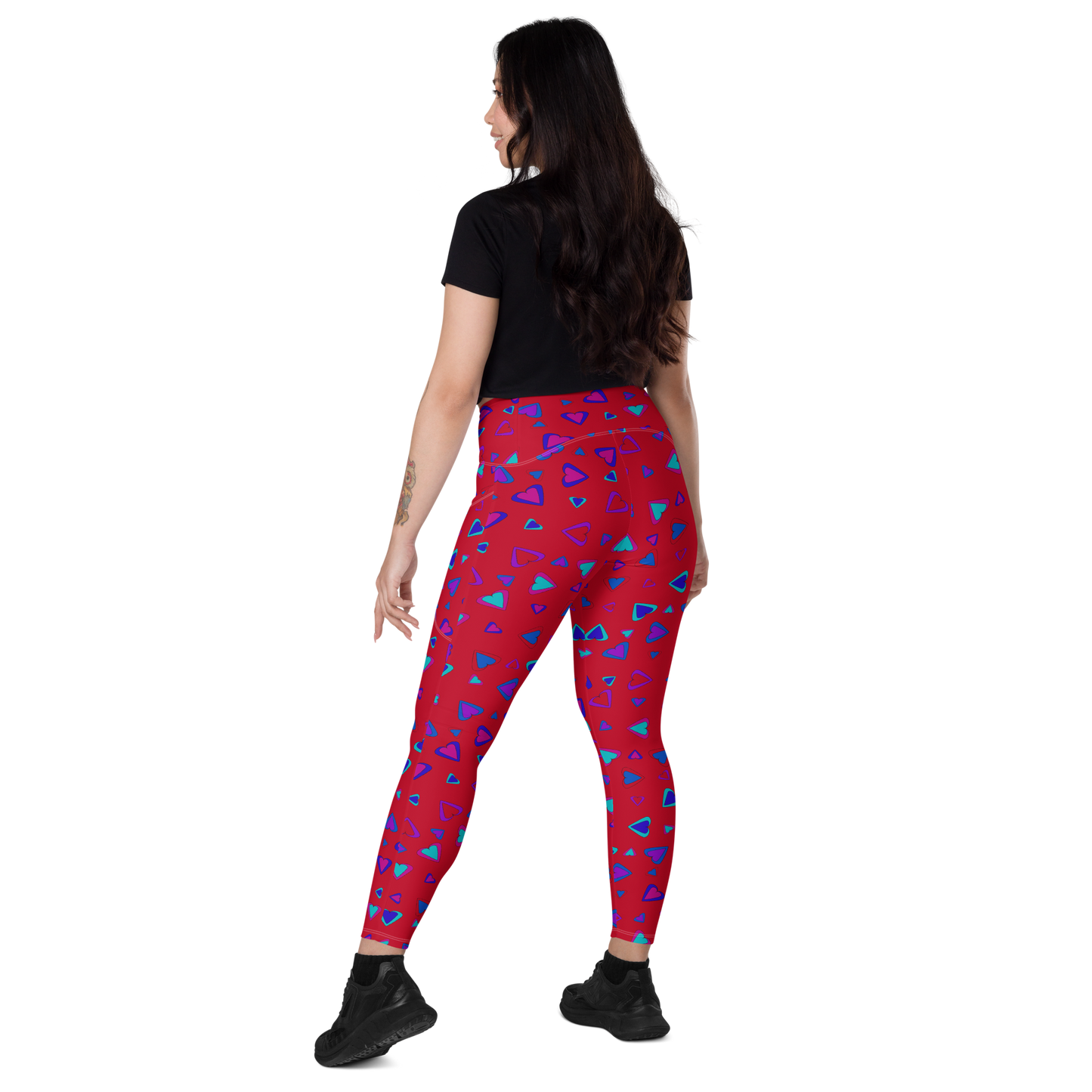 Rainbow Of Hearts | Batch 01 | Seamless Patterns | All-Over Print Crossover Leggings with Pockets - #1