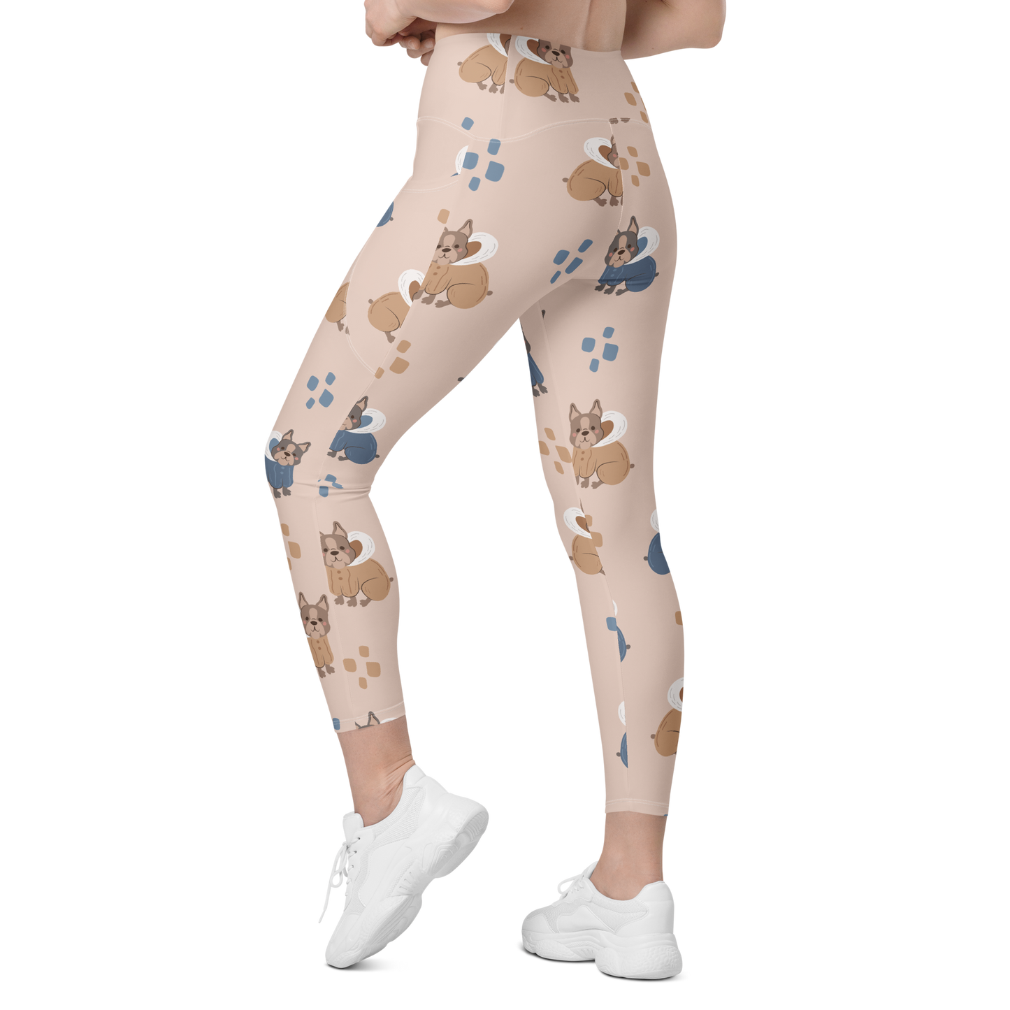 Cozy Dogs | Seamless Patterns | All-Over Print Crossover Leggings with Pockets - #11